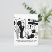 Chef in Restaurant niet op Cartoon Briefkaart (Staand voorkant)