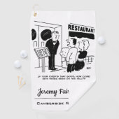 Chef in Restaurant niet op Cartoon Golfhanddoek (Insitu)