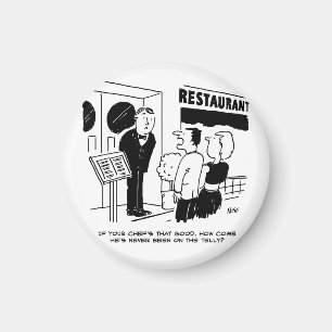 Chef in Restaurant niet op Cartoon Magneet