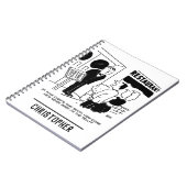 Chef in Restaurant niet op Cartoon Notitieboek (Linkerzijde)