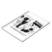 Chef in Restaurant niet op Cartoon Notitieboek (Linkerzijde)