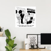 Chef in Restaurant niet op Cartoon Poster (Thuiskantoor)