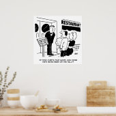 Chef in Restaurant niet op Cartoon Poster (Keuken)