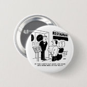 Chef in Restaurant niet op Cartoon Ronde Button 5,7 Cm (Voorkant /achterkant)