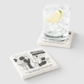 Chef in Restaurant niet op Cartoon Stenen Onderzetter (Zijkant)