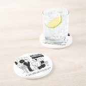 Chef in Restaurant niet op Cartoon Zandsteen Onderzetter (Zijkant)