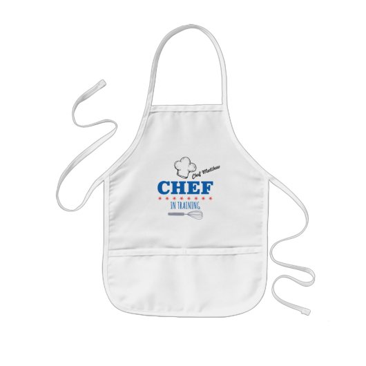 Chef in Training Blue Kinder Schort (Voorkant)
