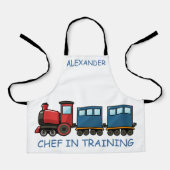 Chef in training Red Train Personaliseert Kinderen Schort (Voorkant)