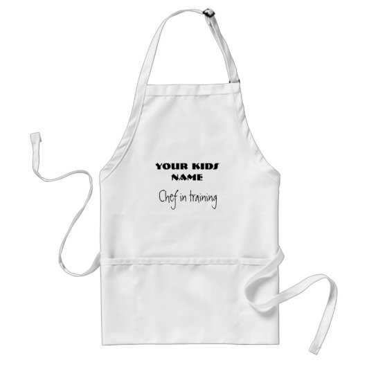 Chef in training, UW KINDER NAAM Standaard Schort (Voorkant)