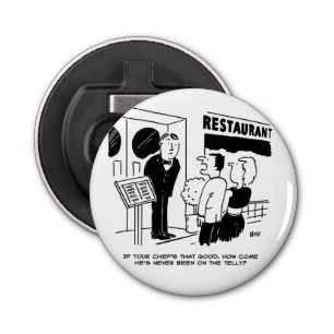 Chef is niet op Cartoon geweest. Chef's zak Button Flesopener