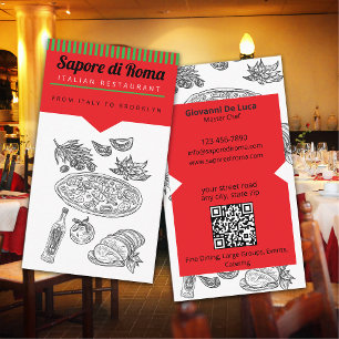Chef Italiaans Fijn Dining Restaurant Visitekaartje