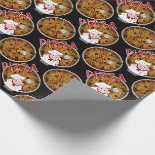 Chef Italiano Pizza, Black-Gift Wrap Cadeaupapier