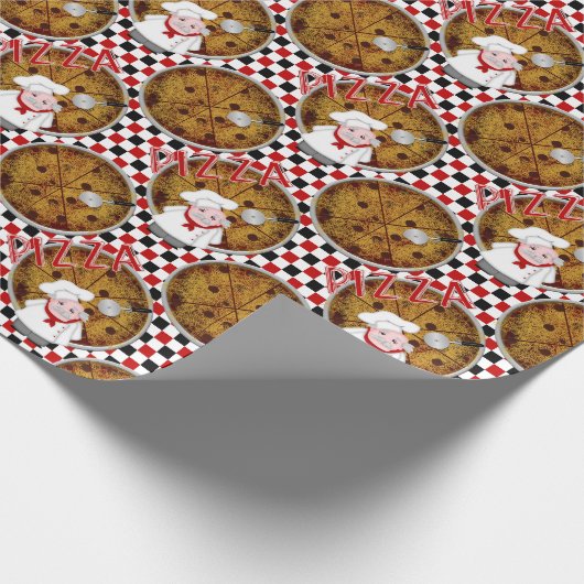 Chef Italiano Pizza, geborduurde 01-Gift Wrap Cadeaupapier (Hoek)