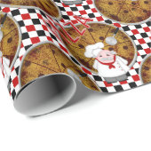 Chef Italiano Pizza, geborduurde 01-Gift Wrap Cadeaupapier (Rol Hoek)