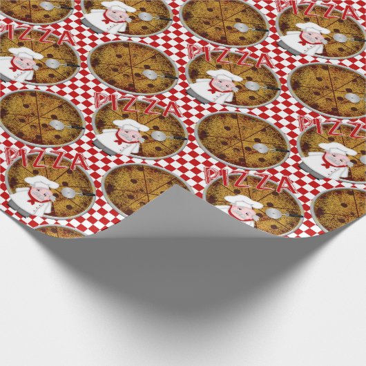 Chef Italiano Pizza, geborduurde 02-Gift Wrap Cadeaupapier (Hoek)