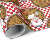 Chef Italiano Pizza, geborduurde 02-Gift Wrap Cadeaupapier (Rol Hoek)