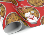 Chef Italiano Pizza, Rood-Gift Wrap Cadeaupapier (Rol Hoek)