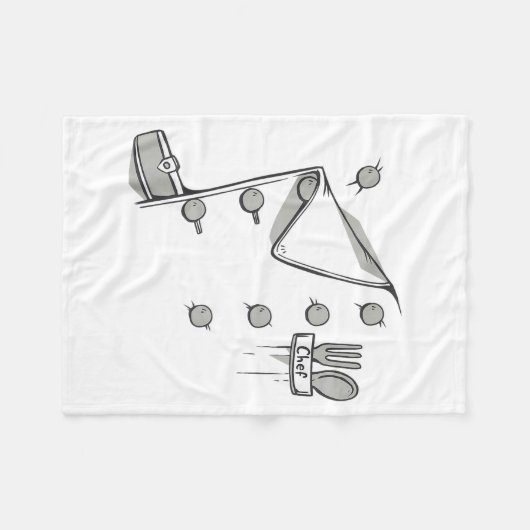 Chef Jacket Chef Costume Cook Cooking Funny Chef G Fleece Deken (Voorkant (Horizontaal))