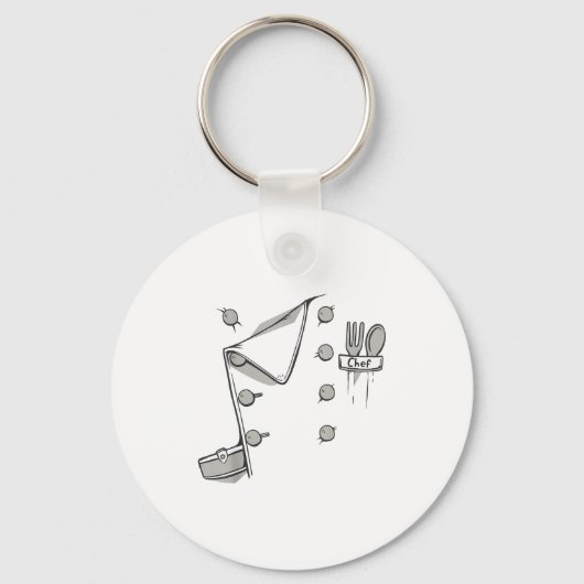 Chef Jacket Chef Costume Cook Cooking Funny Chef G Sleutelhanger (Voorkant)