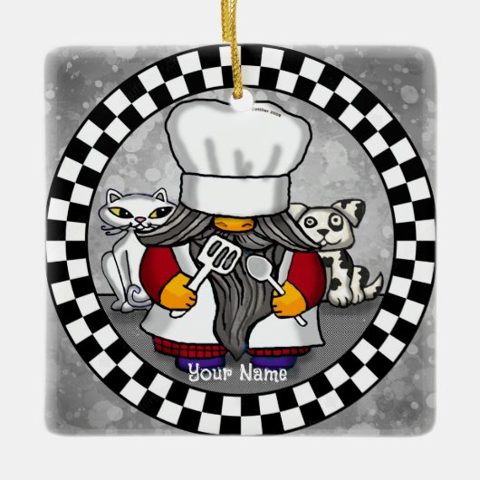 Chef-kabouter Keramisch Ornament (Voorkant)