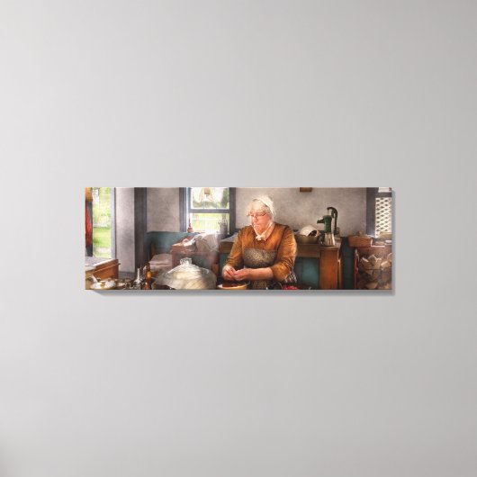 Chef - Keuken - Kersen schoonmaken Canvas Afdruk (Voorkant)