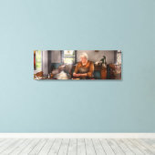Chef - Keuken - Kersen schoonmaken Canvas Afdruk (Insitu (Houten vloer))
