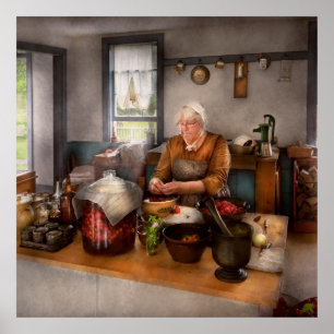 Chef - Keuken - Kersen schoonmaken Poster
