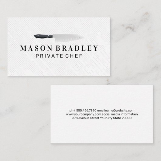 Chef | Keukenmes Visitekaartje (Voorkant / Achterkant)