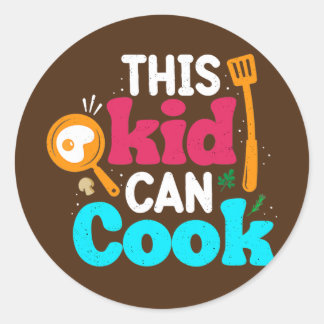 Chef Kid Can Cook Cooking Lovers Future Chef Ronde Sticker