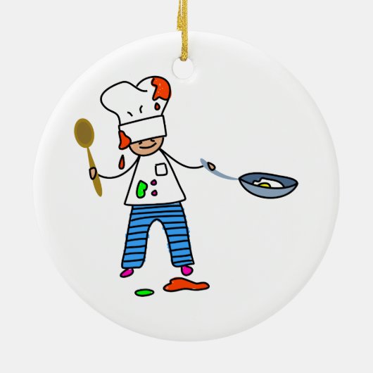 Chef-Kind Keramisch Ornament (Achterkant)