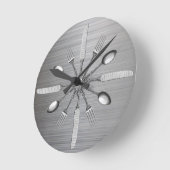 Chef Kitchen gereedschap Faux Metal Steel Ronde Klok (Hoek)