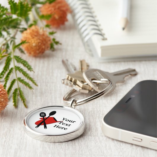 Chef Kitchen Icon Cook Premium Sleutelhanger (Zijkant)