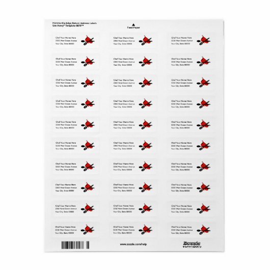 Chef Kitchen Piccon Cook Return Label (Full Sheet)