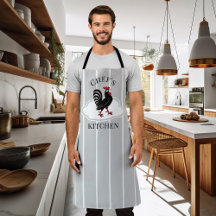 Chef Kitchen Rooster Striped Schort