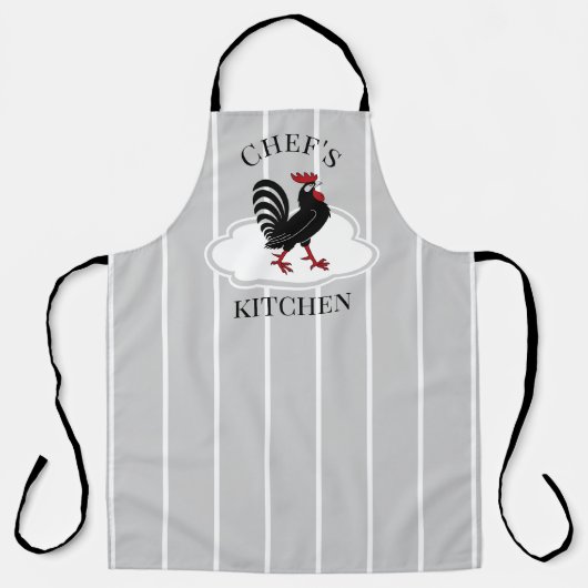 Chef Kitchen Rooster Striped Schort (Voorkant)