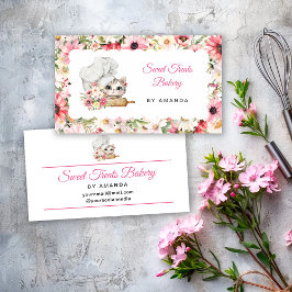 Chef Kitten Bakery Pink Visitekaartje