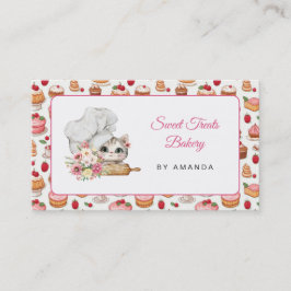 Chef Kitten Bakery Pink Visitekaartje