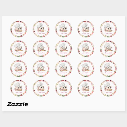 Chef Kitten Bakery Ronde Sticker (Vel)