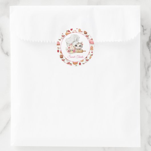 Chef Kitten Bakery Ronde Sticker (Tas)