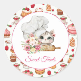 Chef Kitten Bakery Ronde Sticker