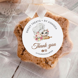 Chef Kitten Bakery Thank you Ronde Sticker
