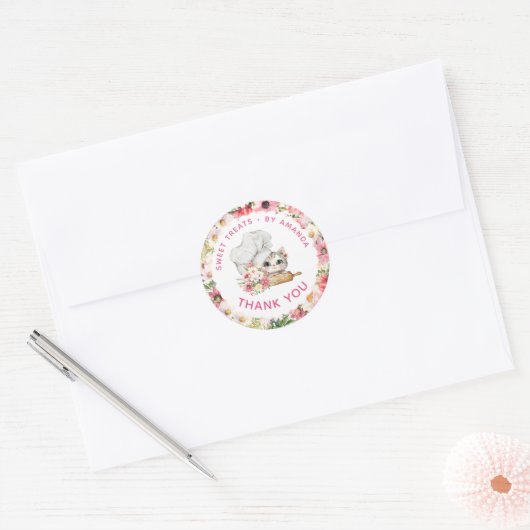 Chef Kitten Bakery Thank you Ronde Sticker (Envelop)