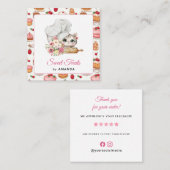 Chef Kitten Bakery Thank you Vierkante Visitekaartje (Voorkant / Achterkant)