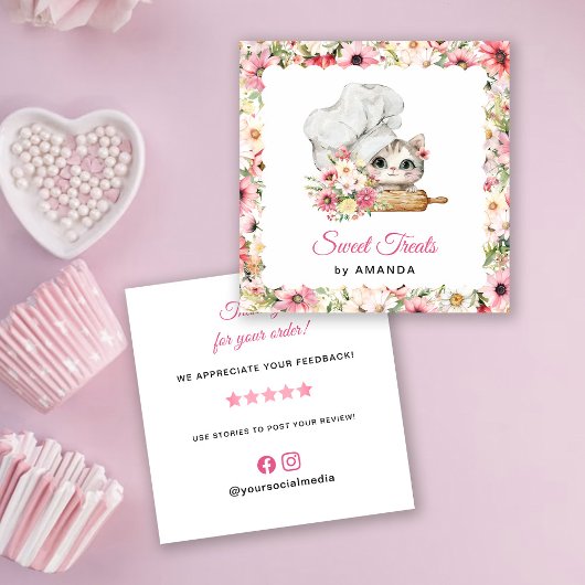 Chef Kitten Bakery Thank you Vierkante Visitekaartje