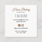 Chef Kitten Bakery Vierkante Visitekaartje (Achterkant)