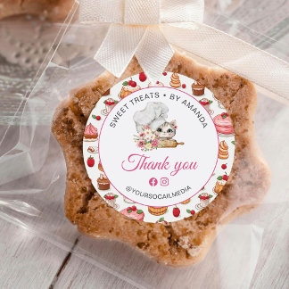 Chef Kitten Bakkerij Dank je Ronde Sticker