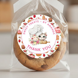 Chef Kitten Bakkerij Dank je Ronde Sticker
