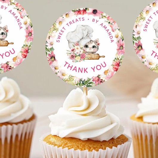 Chef Kitten Bakkerij Dank je Ronde Sticker