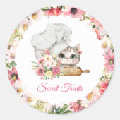 Chef Kitten Bakkerij Ronde Sticker (Voorkant)