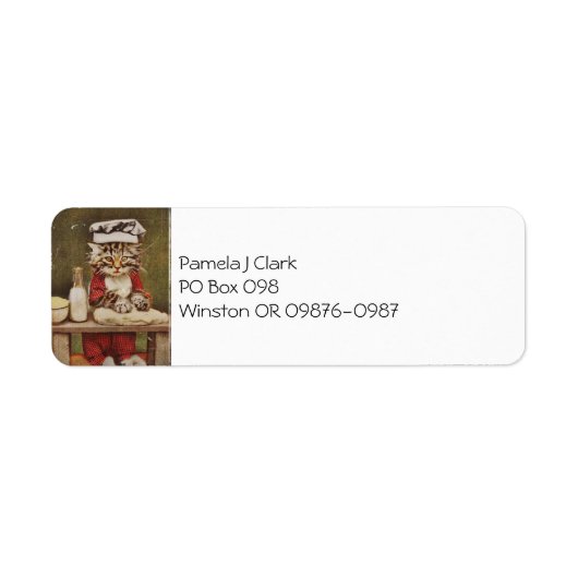 Chef Kitten Making Bread Etiket (Voorkant)